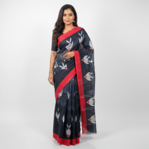Harper Handloom – Dark Grey, Red and White