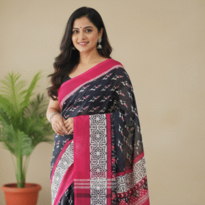 Harper Handloom – Dark Black, Red and White