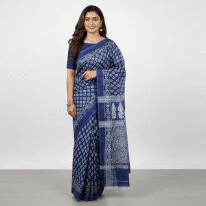 Mulmul Muse – Indigo Blue & White