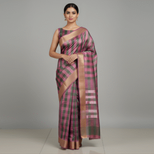 Chiralapattu Cotton – Rose Pink & Bottle Green