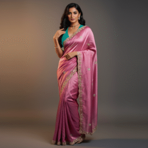 Rosette Zari Satin Saree
