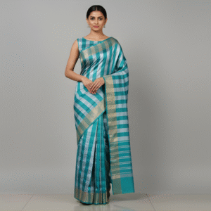 Chiralapattu Cotton – Turquiose Blue & White