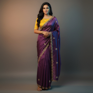 Royal Purple Zari Satin