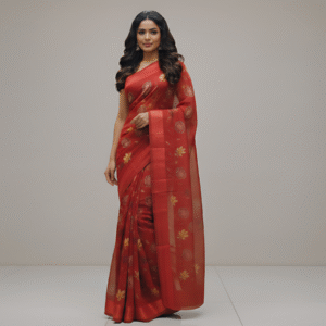 Rich Ember Red Elegance Georgette